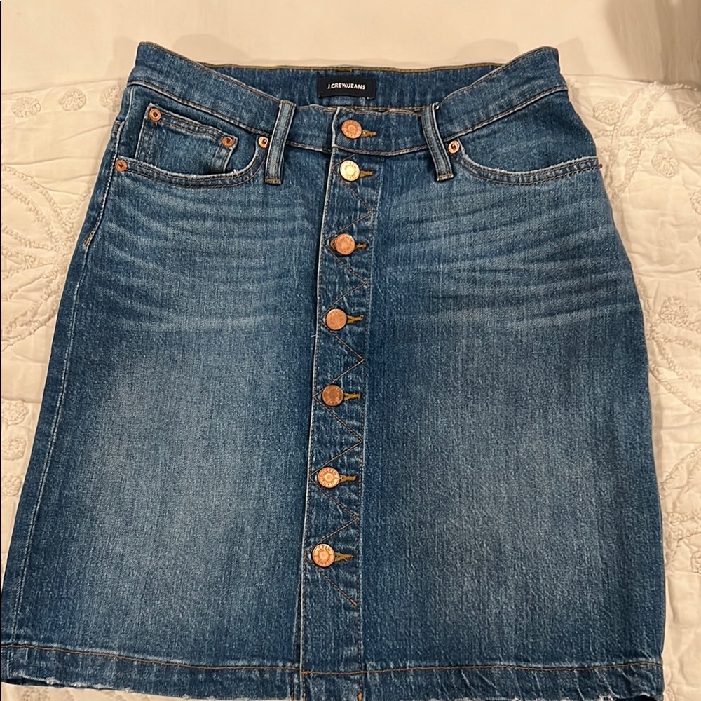 J. Crew Blue Denim Pencil Skirt